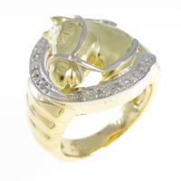 K18YG／PT ホース ダイヤモンドリング