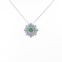 K18WG カラーストーンネックレス