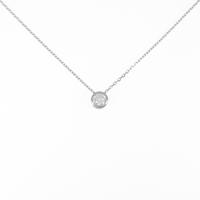 【リメイク】K18WG ソリティア ダイヤモンドネックレス