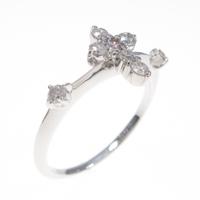 K18WG クロス ダイヤモンドリング