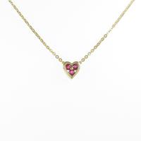 750YG ハート ルビーネックレス