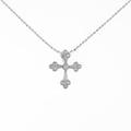 K18WG クロス ダイヤモンドネックレス