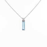 K10WG フラワー ブルートパーズネックレス