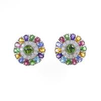K18WG カラーストーンイヤリング