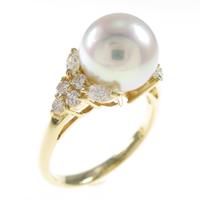 K18YG アコヤパールリング