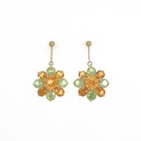 K18YG フラワー シトリンピアス