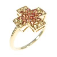 K18YG クロス サファイヤリング