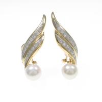 K18YG／PT アコヤパールイヤリング