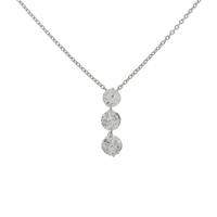 PT／K18WG スリーストーン ダイヤモンドネックレス