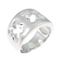 K18WG クローバー ダイヤモンドリング