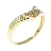 K18YG フラワー ダイヤモンドリング