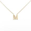 K18YG イニシャルM ダイヤモンドネックレス