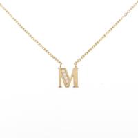 K18YG イニシャルM ダイヤモンドネックレス