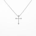 K18WG クロス ダイヤモンドネックレス