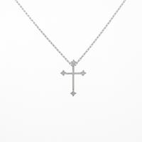 K18WG クロス ダイヤモンドネックレス