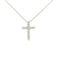 K18YG クロス ダイヤモンドネックレス
