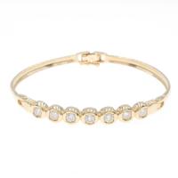 K18YG ダイヤモンドバングル