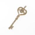 K18PG ハート×キー ダイヤモンドペンダント