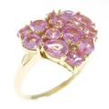 K18YG ハート ピンクサファイヤリング