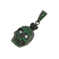 750BG スカル パヴェ グリーンガーネットペンダント