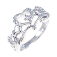 K18WG ハート ダイヤモンドリング