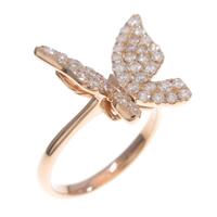 K18PG バタフライ ダイヤモンドリング