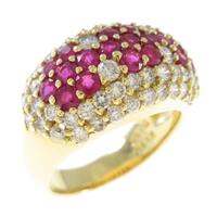 750YG フラワー ルビーリング