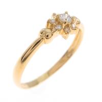 K18YG フラワー ダイヤモンドリング