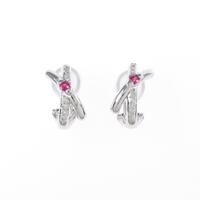 K18WG ルビーイヤリング