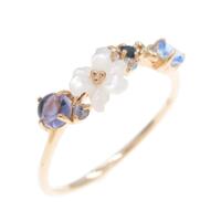 サマンサティアラ フラワー カラーストーンリング