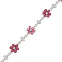 【新品】PT フラワー ルビーブレスレット