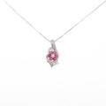 K10WG フラワー ルビーネックレス