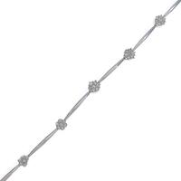 K14WG フラワー ダイヤモンドブレスレット