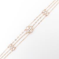 K18PG フラワー ダイヤモンドブレスレット