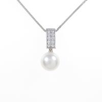 K18WG 2WAY シロチョウパールネックレス