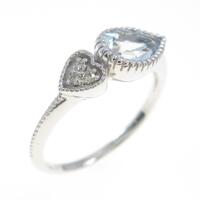 K18WG アクアマリンリング