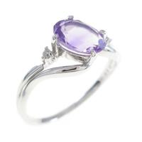 K18WG アメジストリング