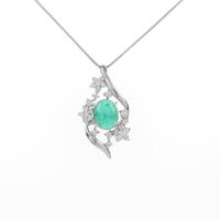 K18WG エメラルドネックレス