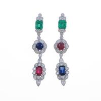 K18WG カラーストーンピアス