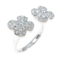 K18WG クローバー ダイヤモンドリング