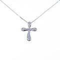 K18WG クロス ダイヤモンドネックレス