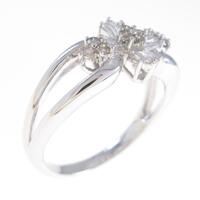 K18WG クロス ダイヤモンドリング