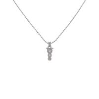 K18WG スリーストーン ダイヤモンドネックレス