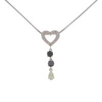 K18WG ハート ダイヤモンドネックレス