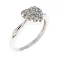 K18WG ハート ダイヤモンドリング