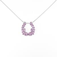 K18WG ピンクサファイヤネックレス