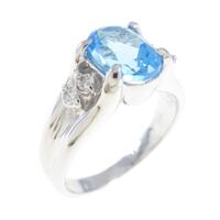 K18WG ブルートパーズリング