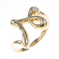 K18YG イニシャルN ダイヤモンドリング