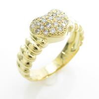 K18YG ハート ダイヤモンドリング