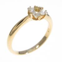 K18YG フラワー ダイヤモンドリング